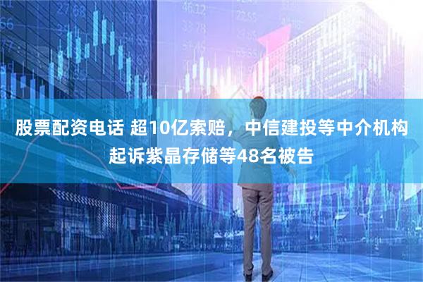 股票配资电话 超10亿索赔，中信建投等中介机构起诉紫晶存储等48名被告